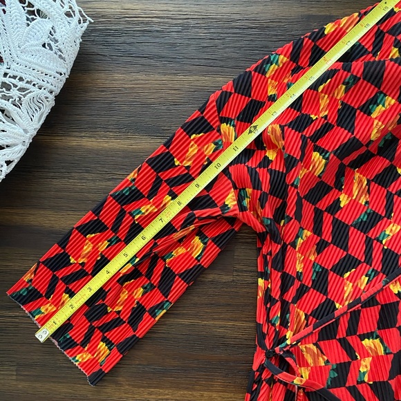 ZARA Geometric Floral Wrap Dress - Picture 15 of 15